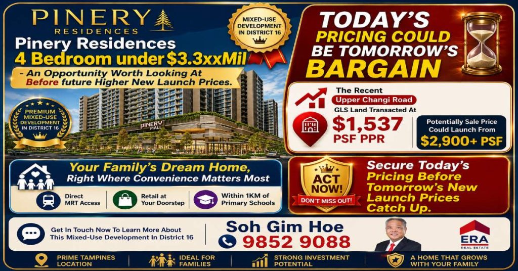 Pinery Residences vs New Upper Changi Road GLS Land Cost